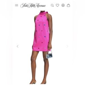 Kate Spade Vibrant Pink Mini Dress with Jewel Accents NWT size 6
